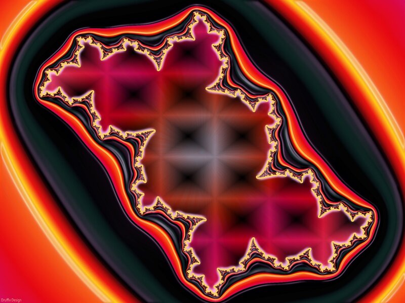 Fractal Art Pattern — Red