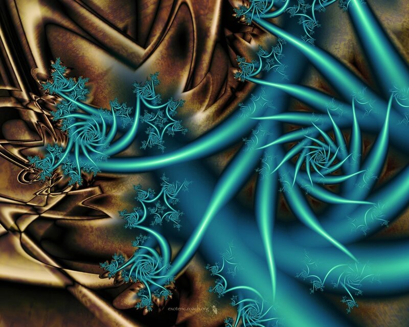 Fractal Art with Blue and Gold