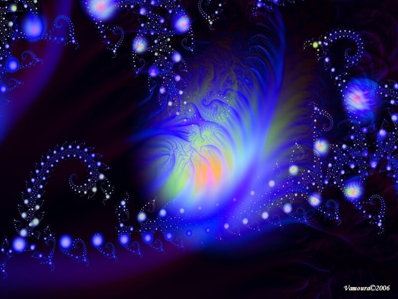 fractal art with blue and purple swirls