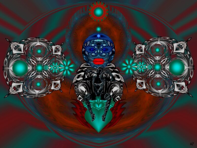 fractal art with central figure