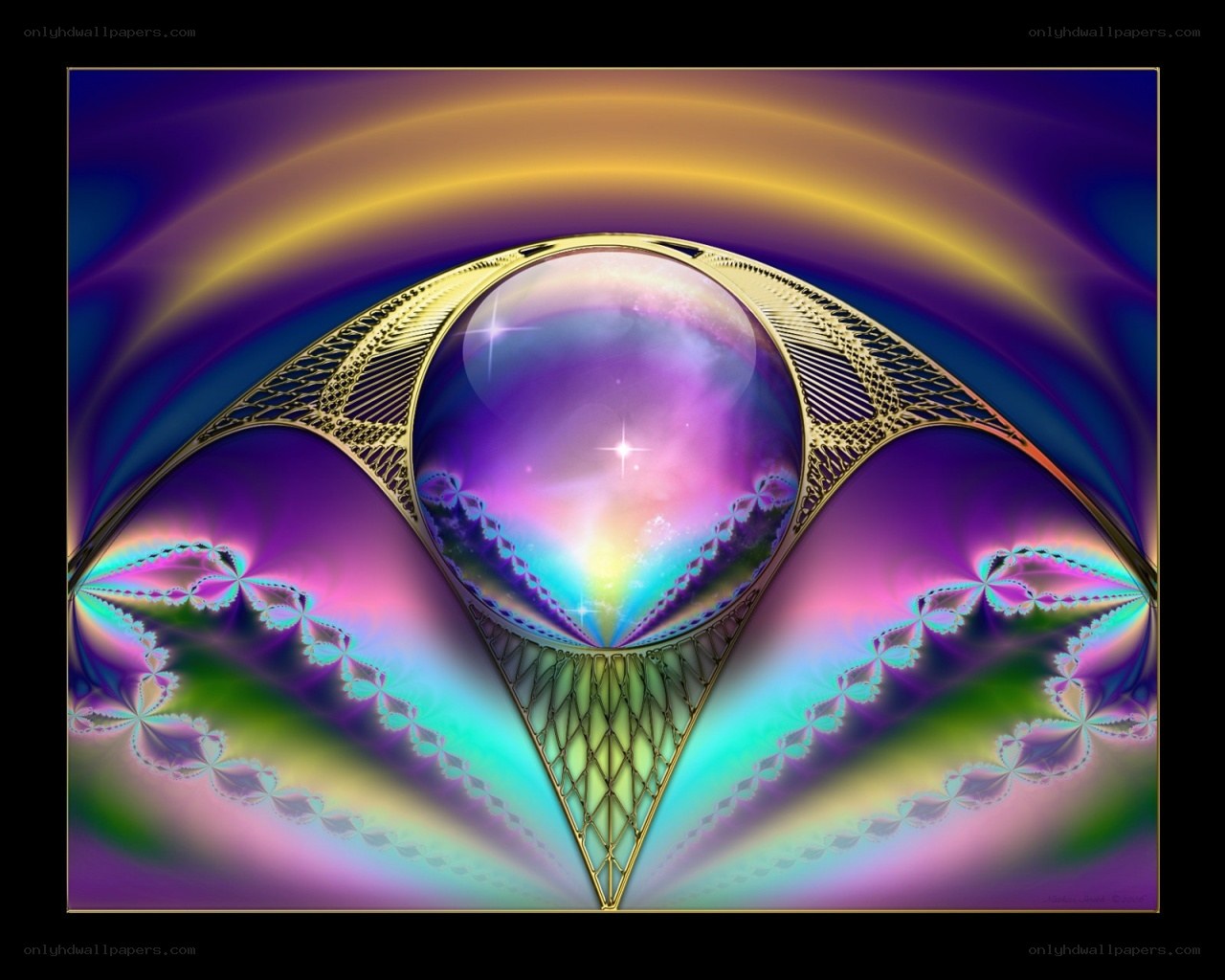 Fractal Art with Crystal Sphere