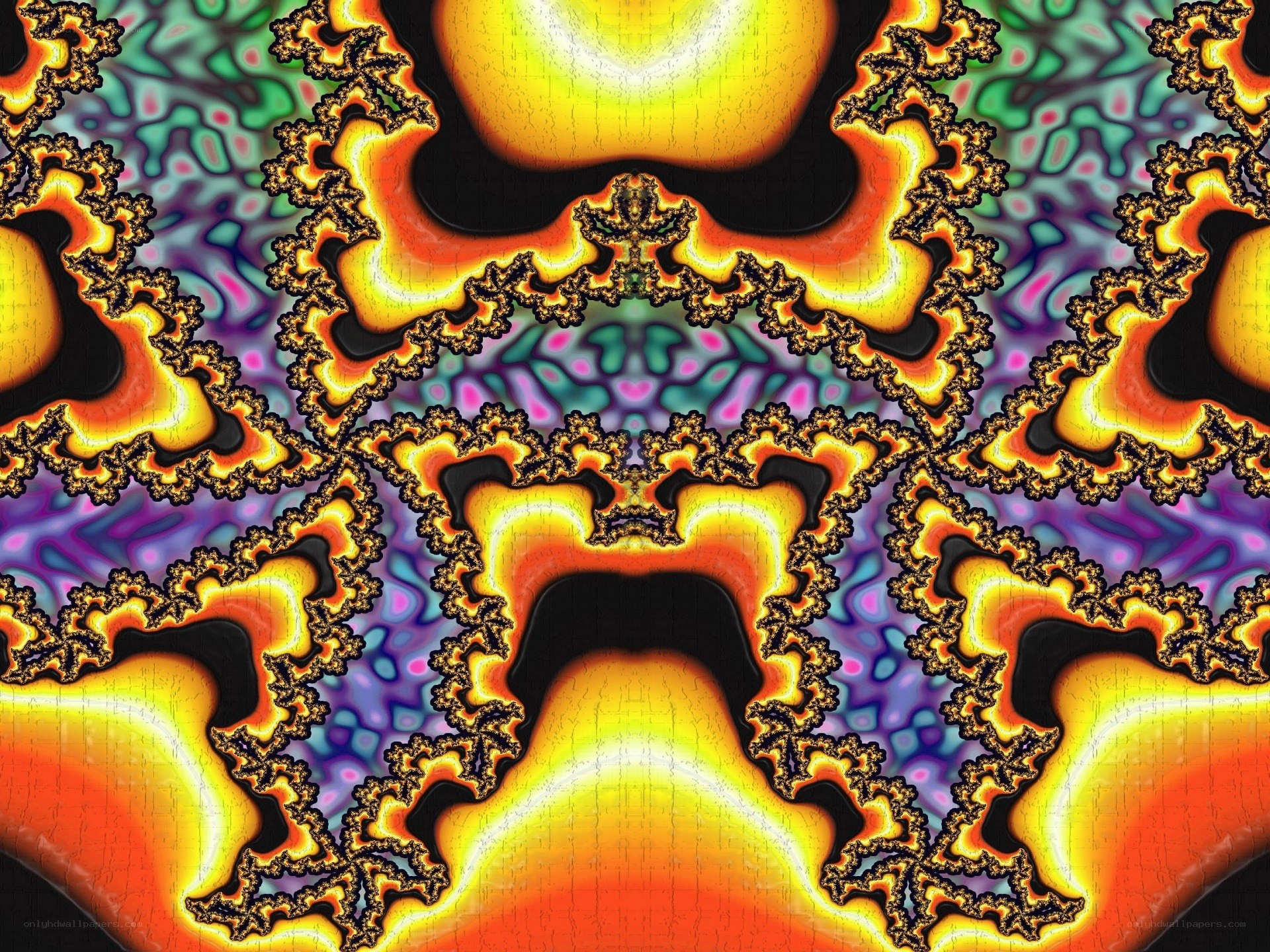 fractal art with fiery patterns