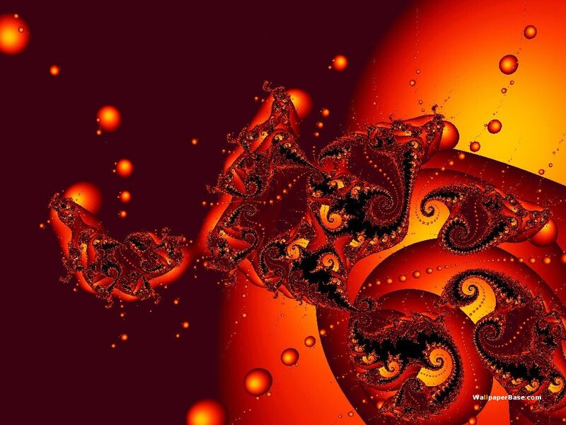 fractal art with fiery swirls