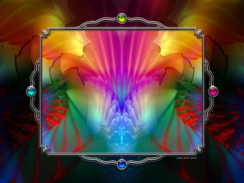 fractal art with gem frame