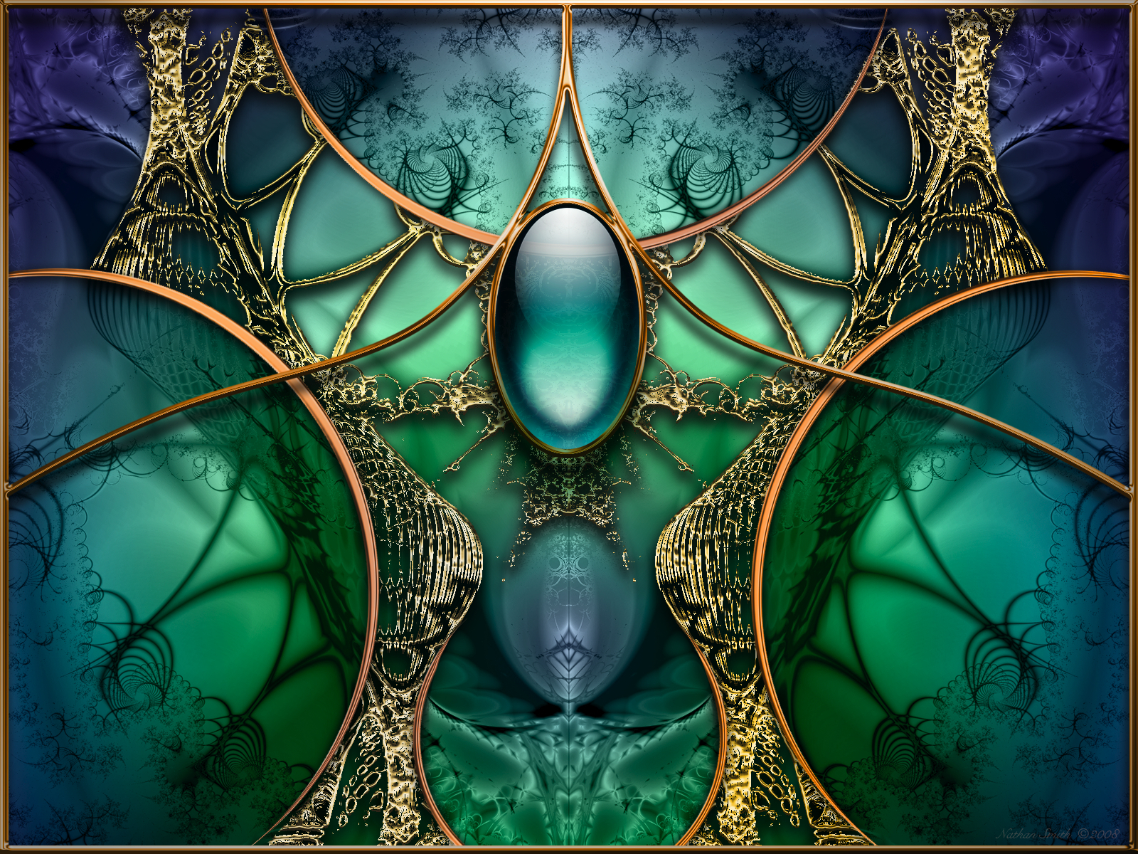 Fractal Art with Gemstone