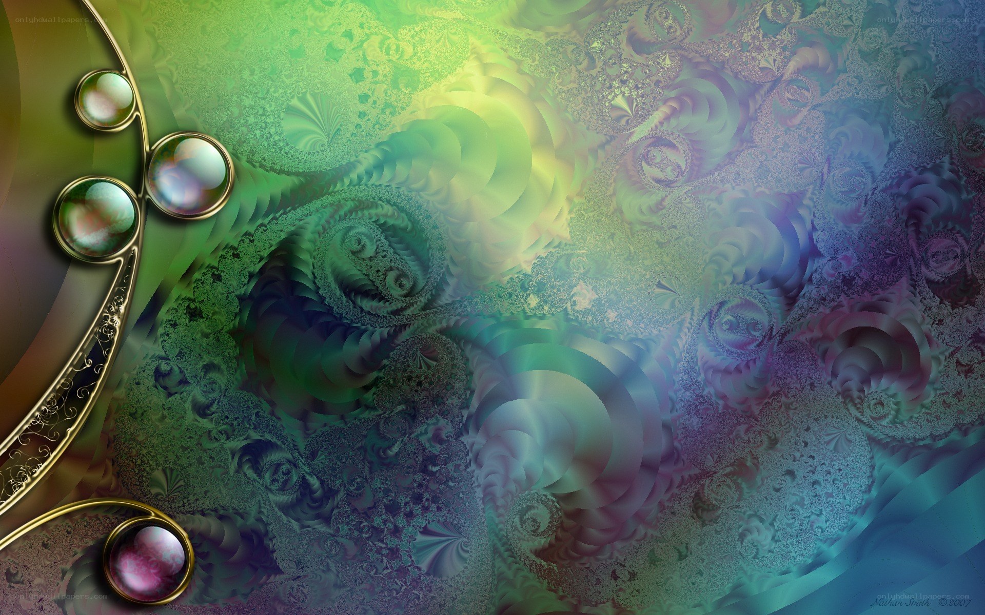 Fractal art with gemstones