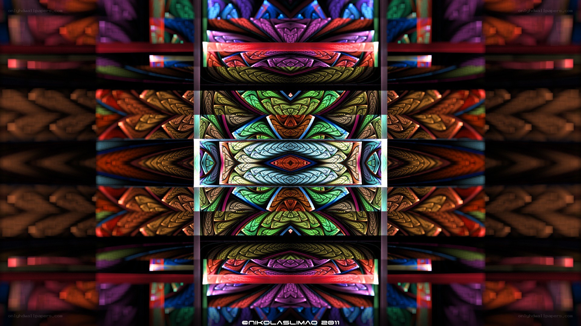 Fractal art with geometric patterns