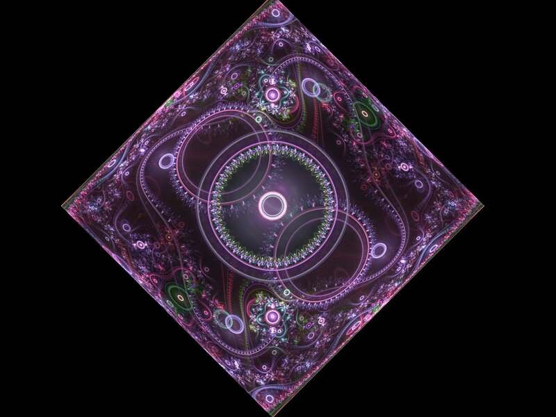 fractal art with glowing circles