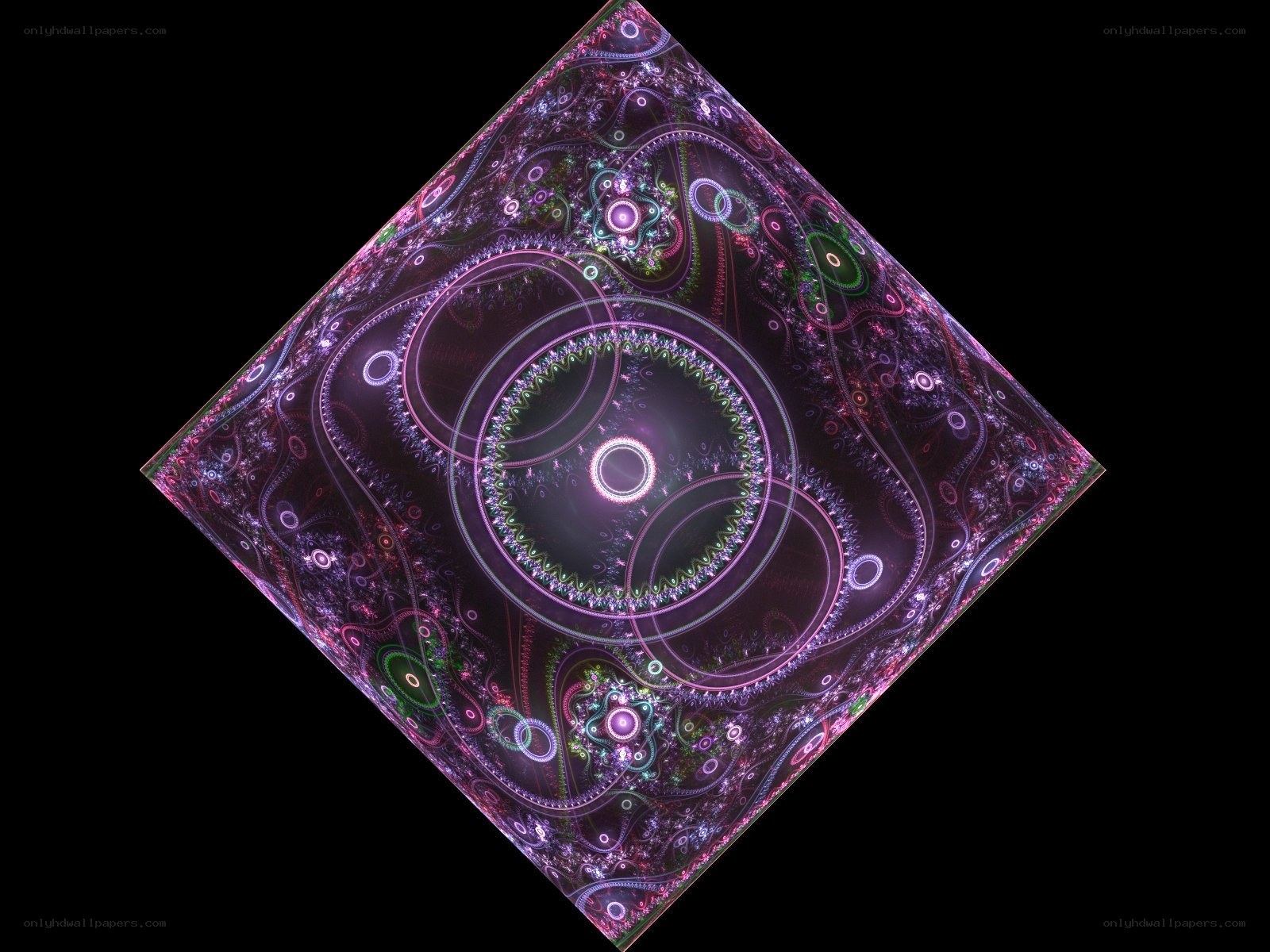 fractal art with glowing circles