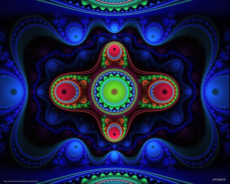 fractal art with glowing circles