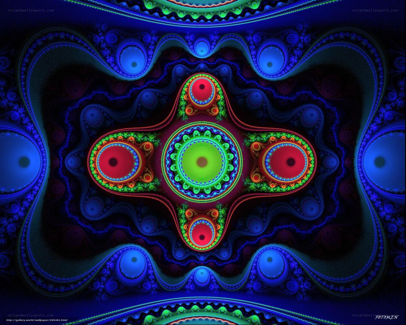 fractal art with glowing circles