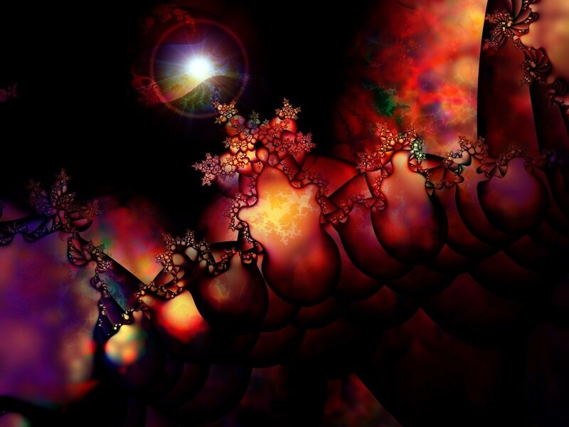 Fractal art with glowing light