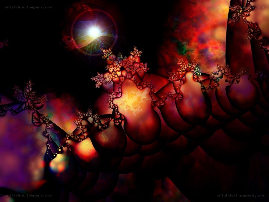 Fractal art with glowing light