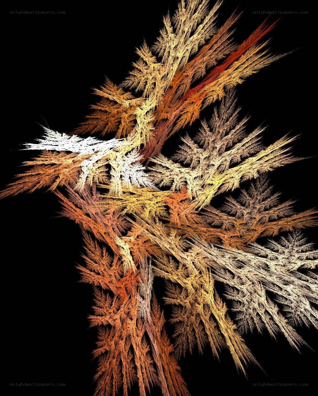 Fractal art with golden branches