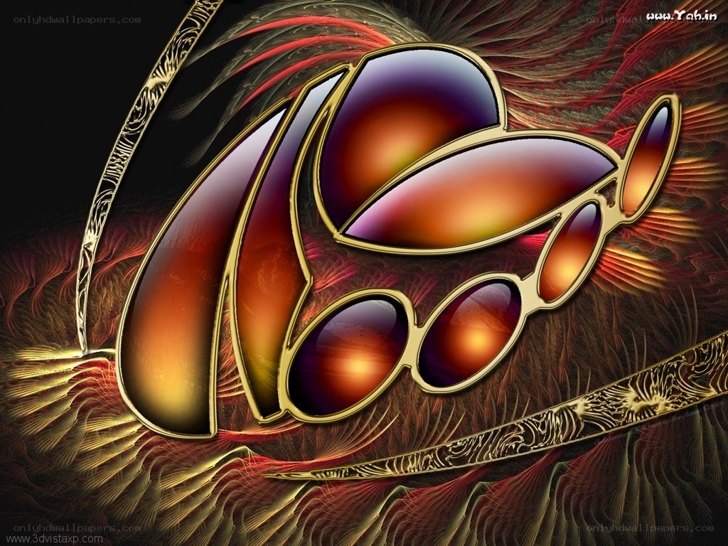 Fractal art with golden design