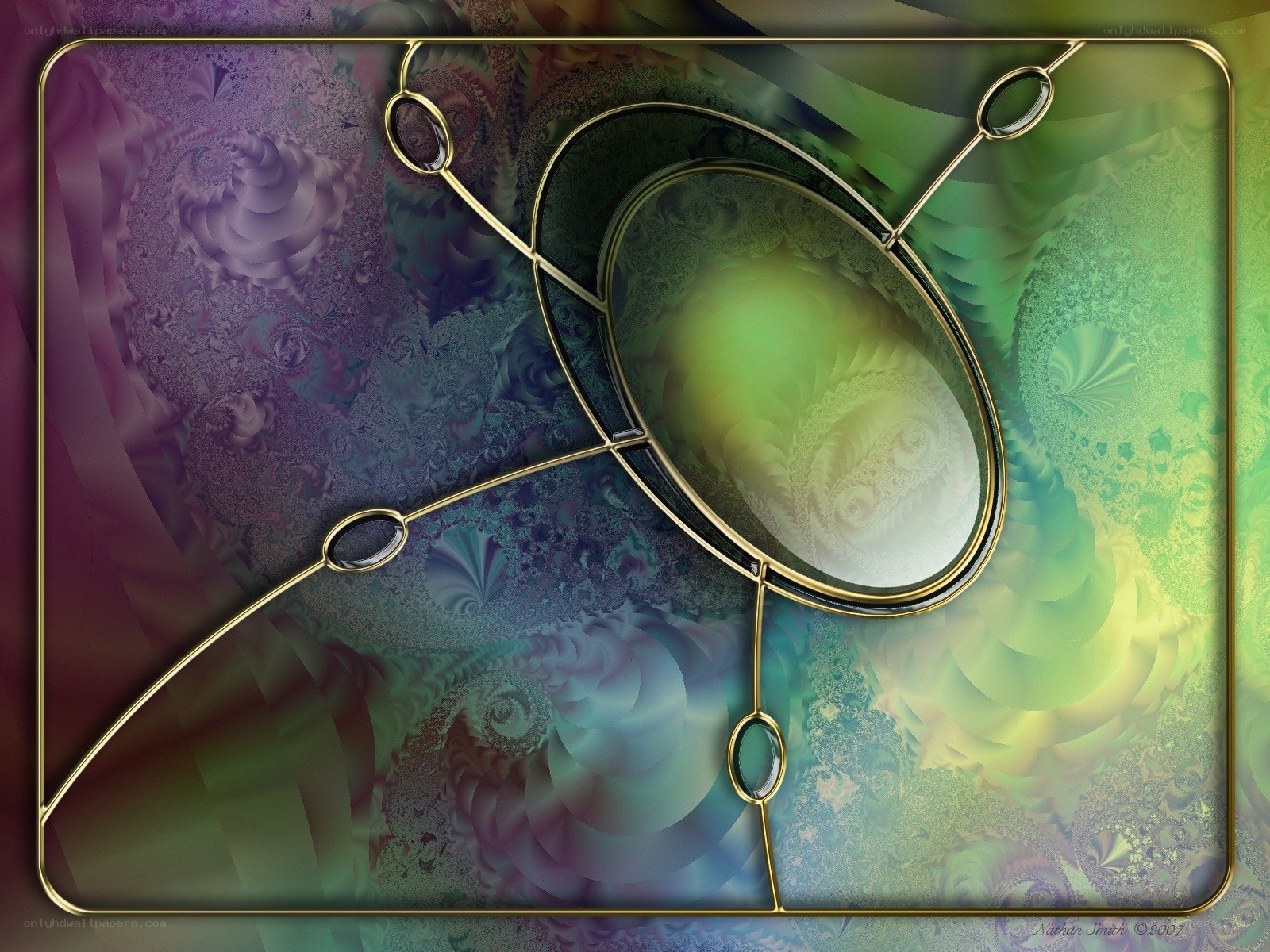Fractal Art with Golden Frame