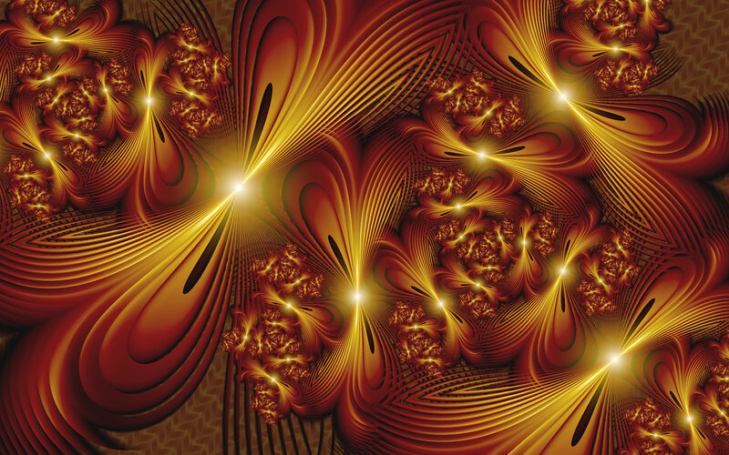 Fractal art with golden patterns