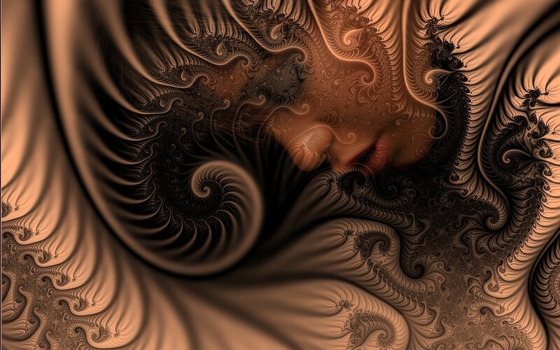 fractal art with human face