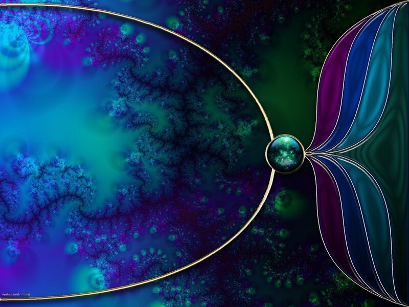 Fractal Art with Orb and Wings