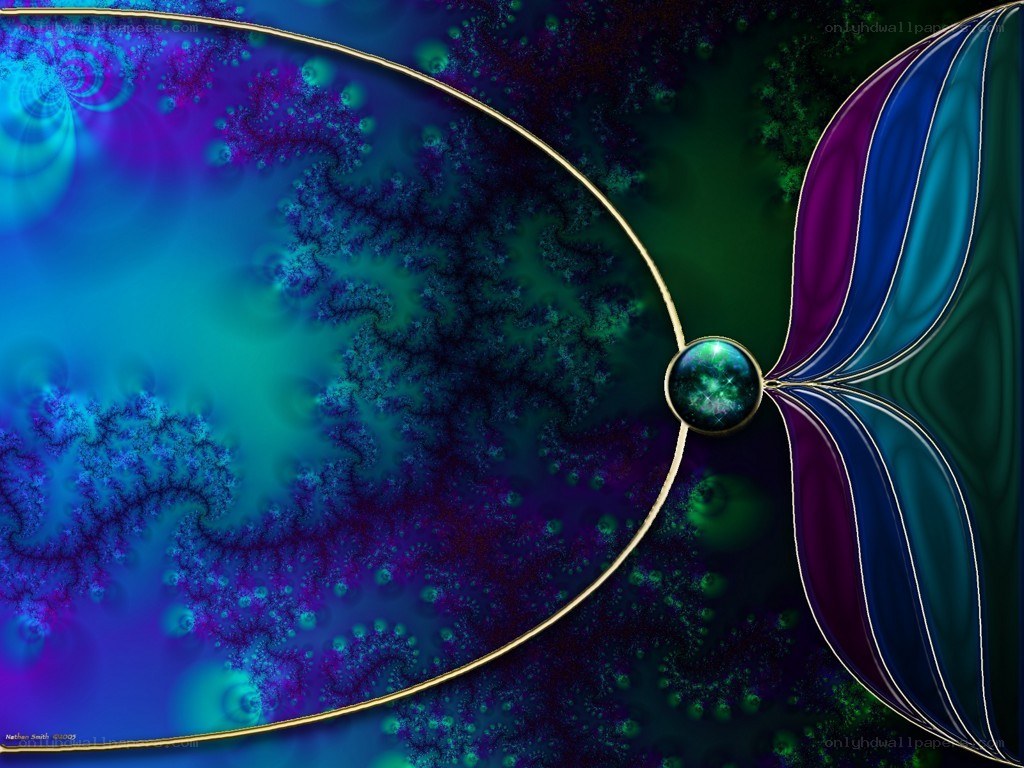 Fractal Art with Orb and Wings