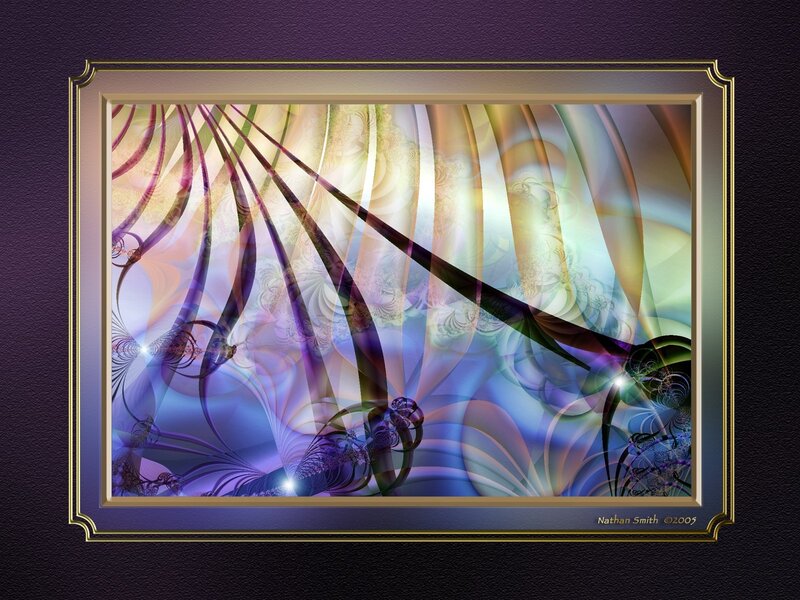Fractal Art with Purple and Gold