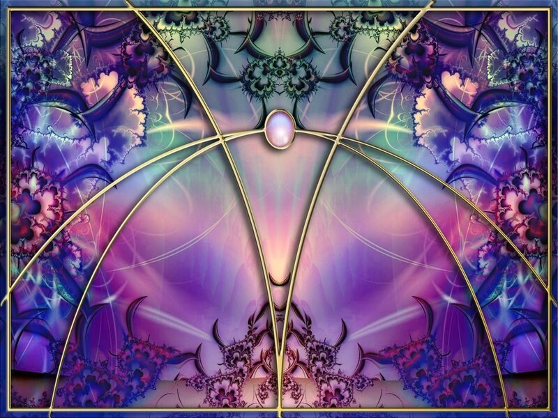 fractal art with purple and gold