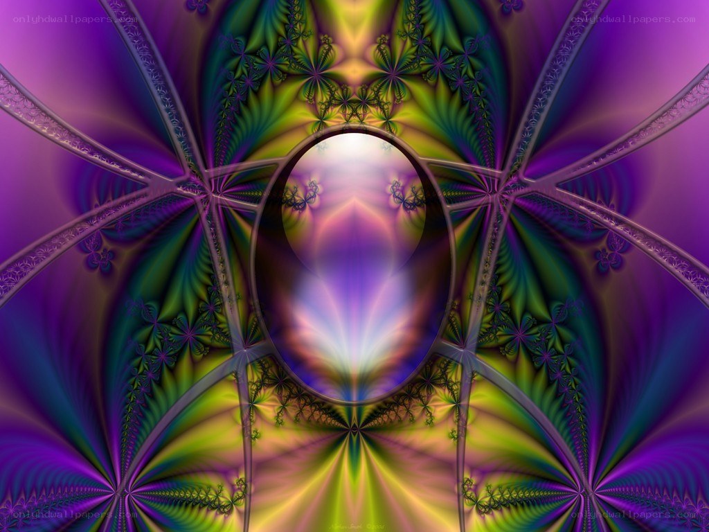 fractal art with purple and green patterns