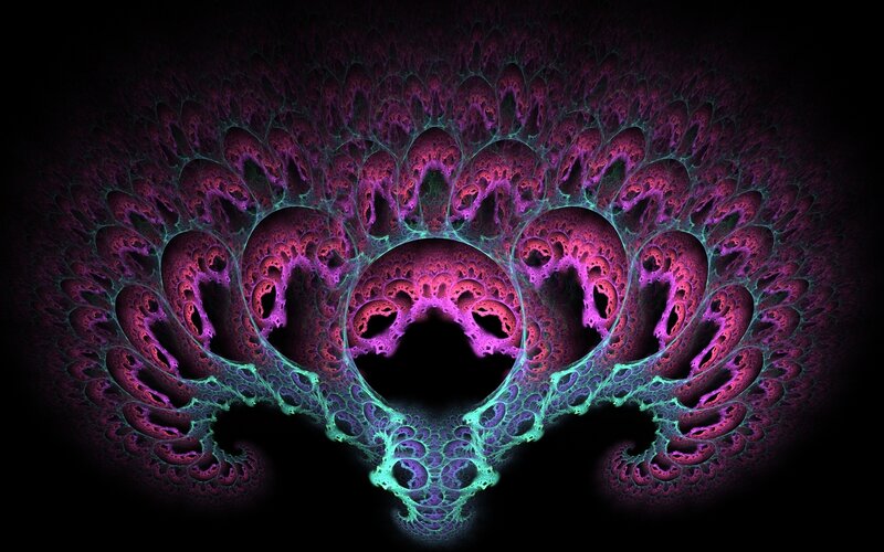fractal art with purple and teal patterns