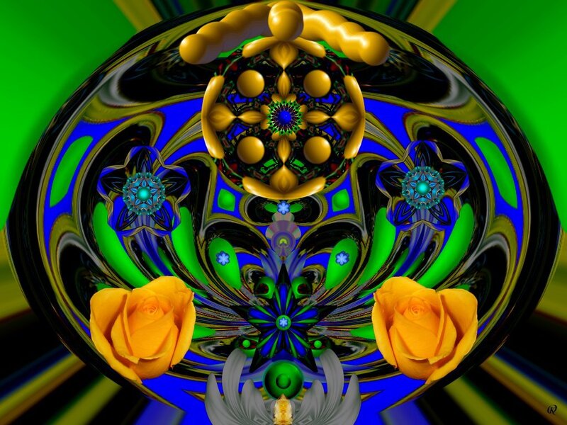 Fractal art with roses