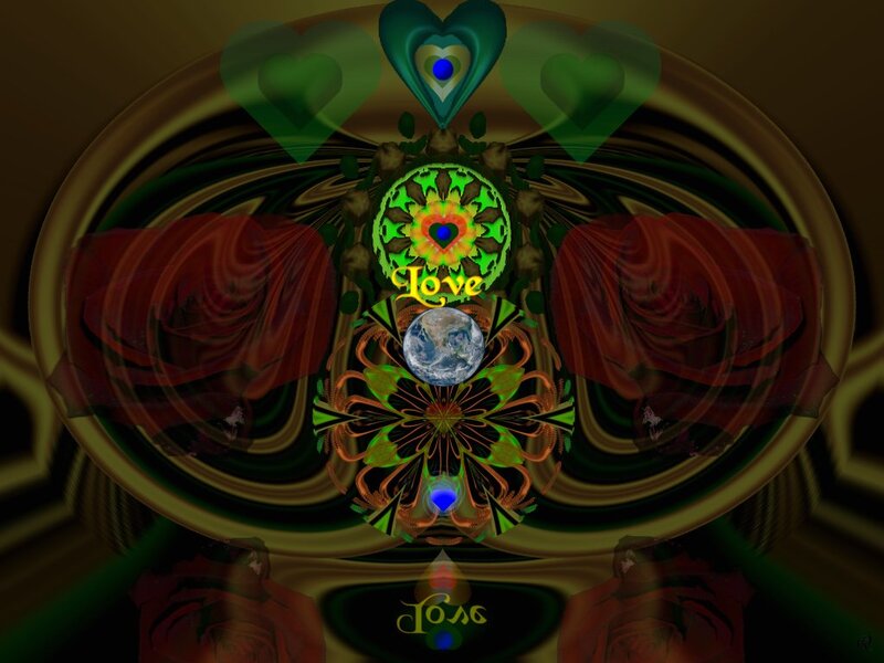 Fractal Art with Roses — Green, Mystical