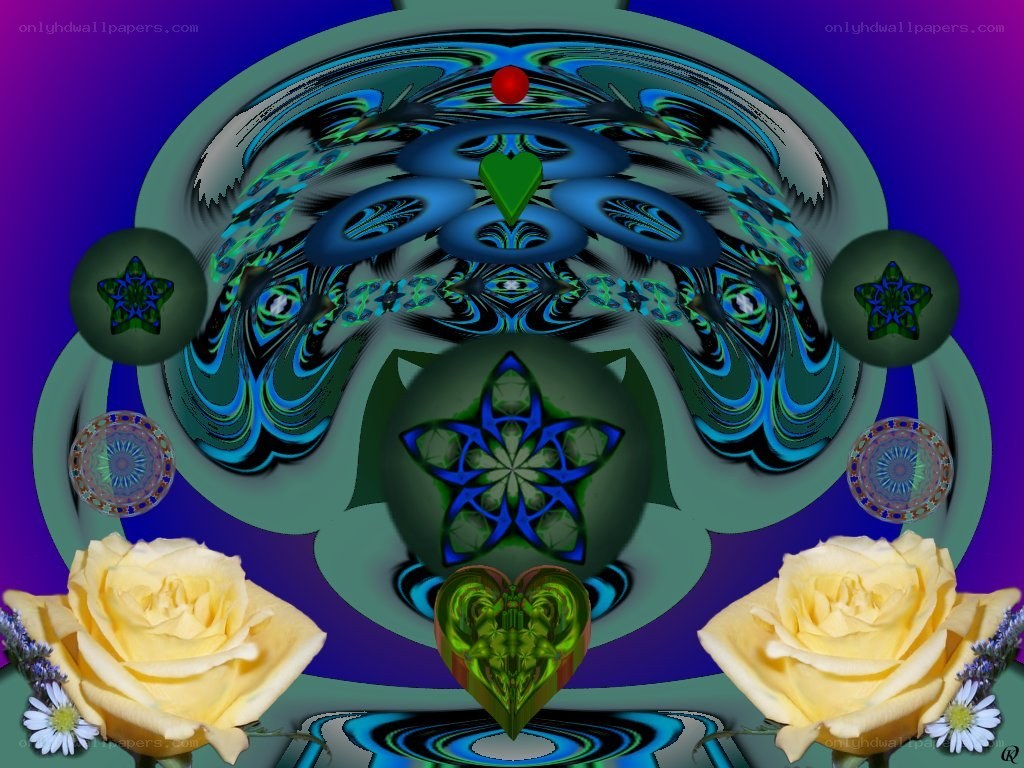 fractal art with roses