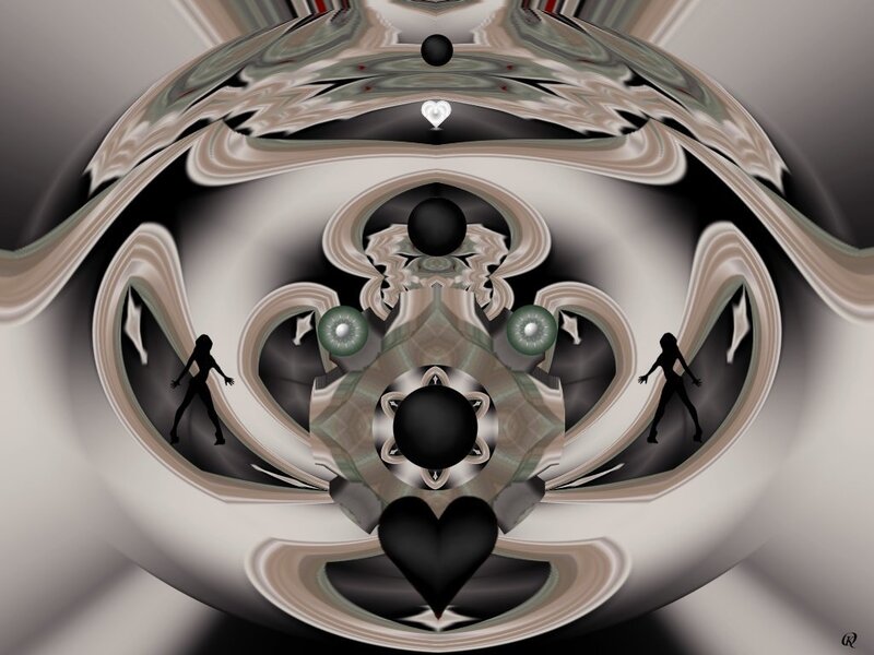 Fractal art with silhouettes