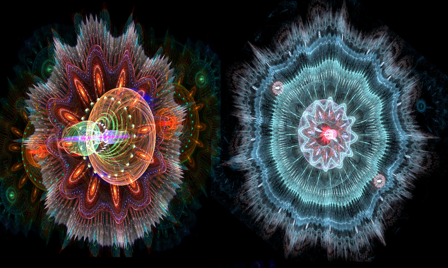 fractal art with two mandala-like patterns