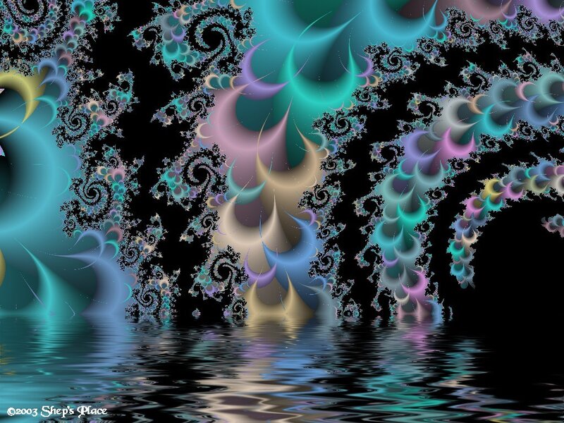 Fractal art with water reflection