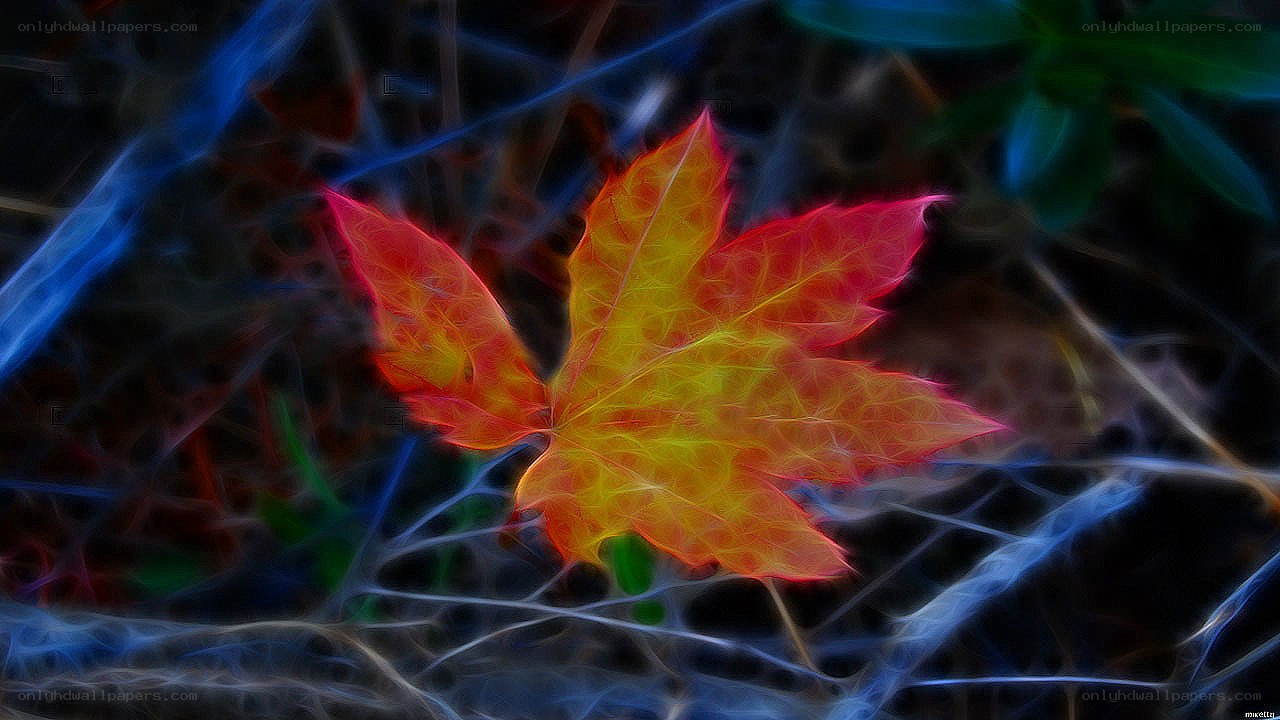 Fractal autumn leaf art