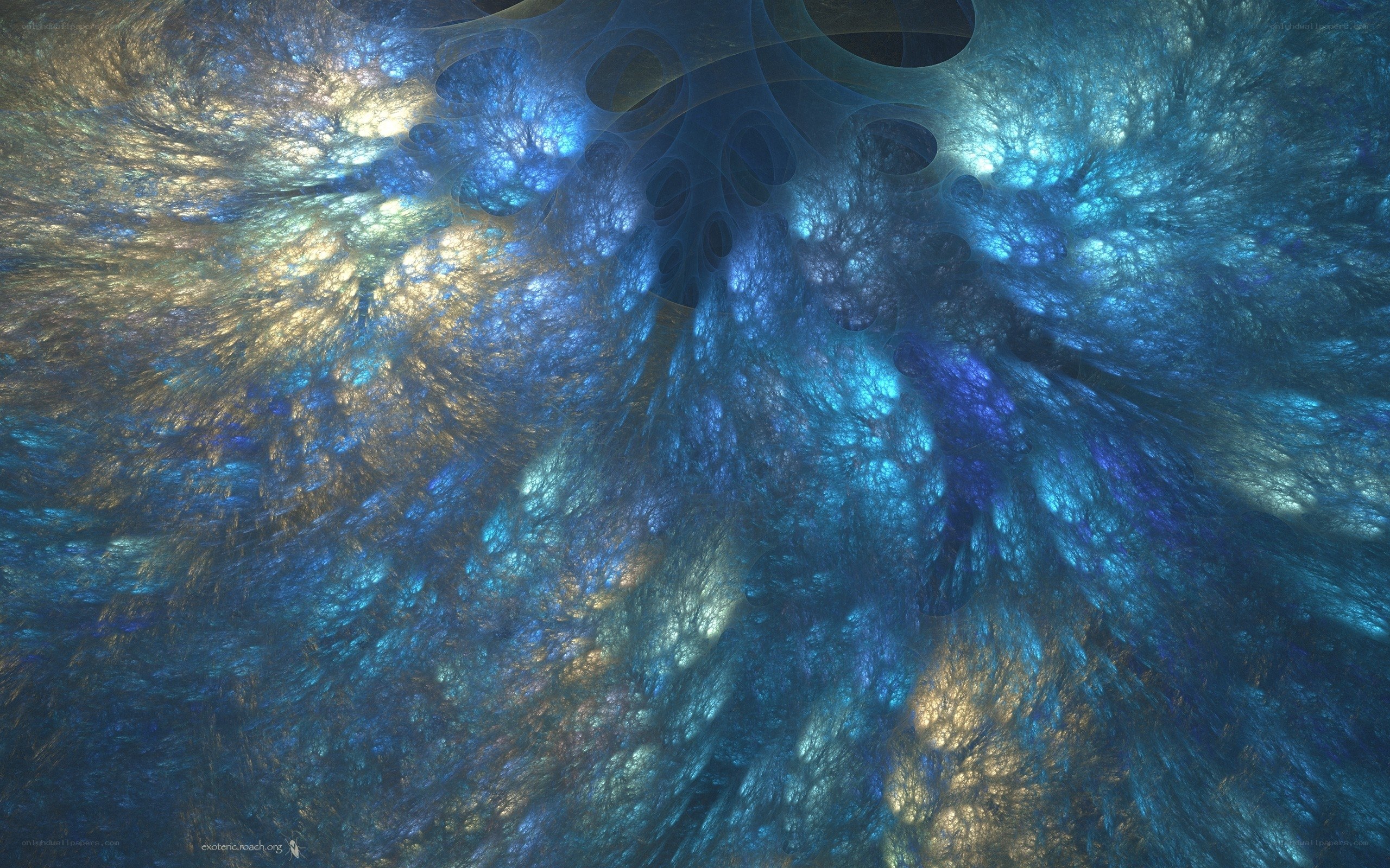 fractal blue and gold patterns