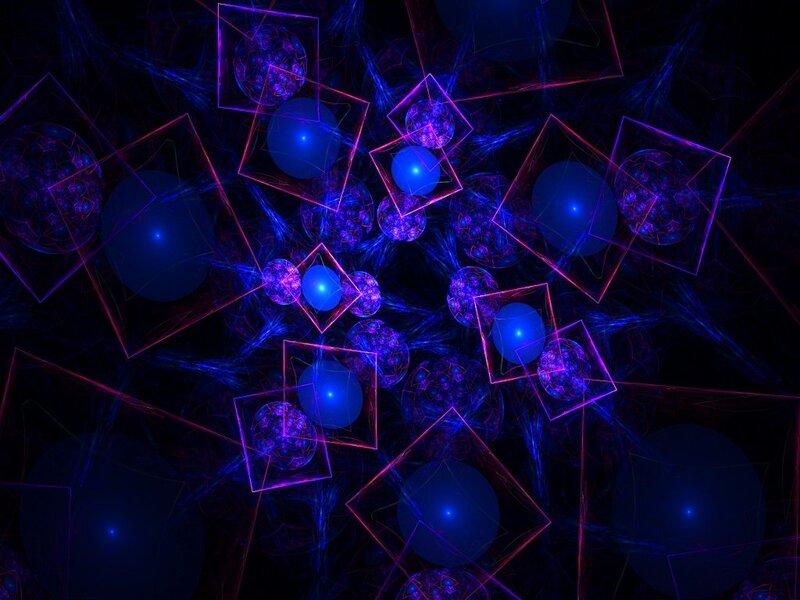 fractal blue and purple spheres