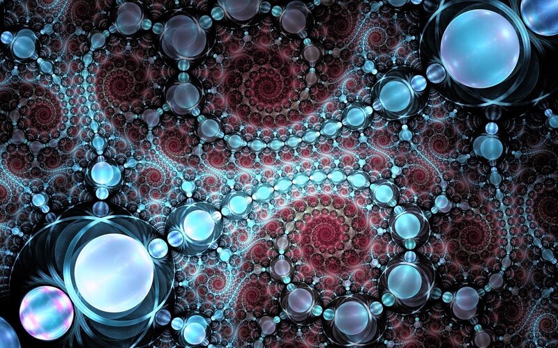Fractal Bubble Network — Blue