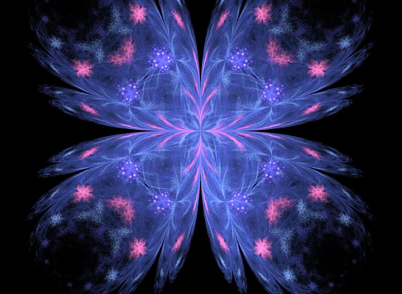 Fractal Butterfly Design — Blue, Ethereal