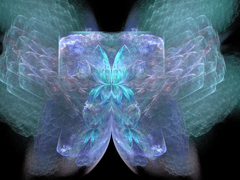 Fractal Butterfly Design — Blue