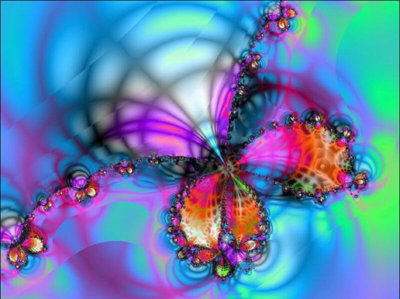 Fractal Butterfly Design — Blue, Vibrant