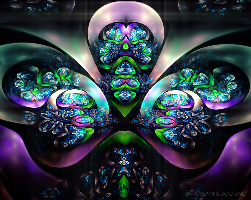 Fractal Butterfly Design — Purple, Hypnotic, Digital Art