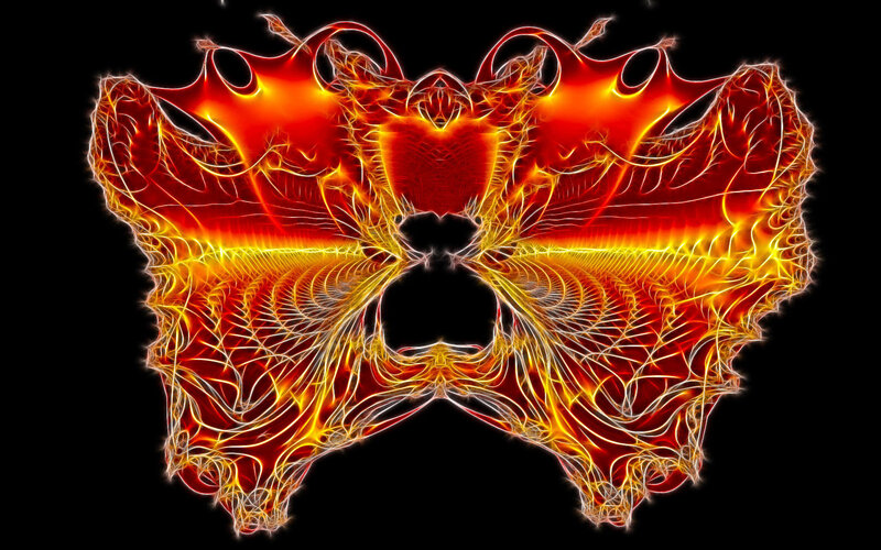 Fractal Butterfly Design — Red, Dramatic