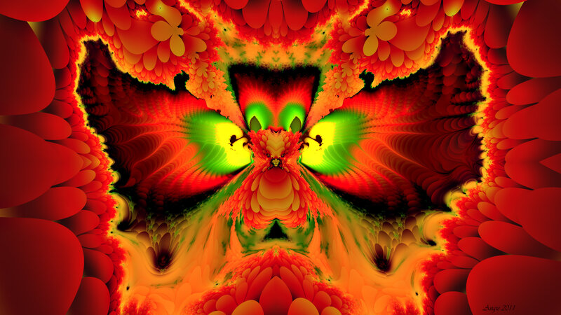 Fractal Butterfly Design — Red, Vibrant