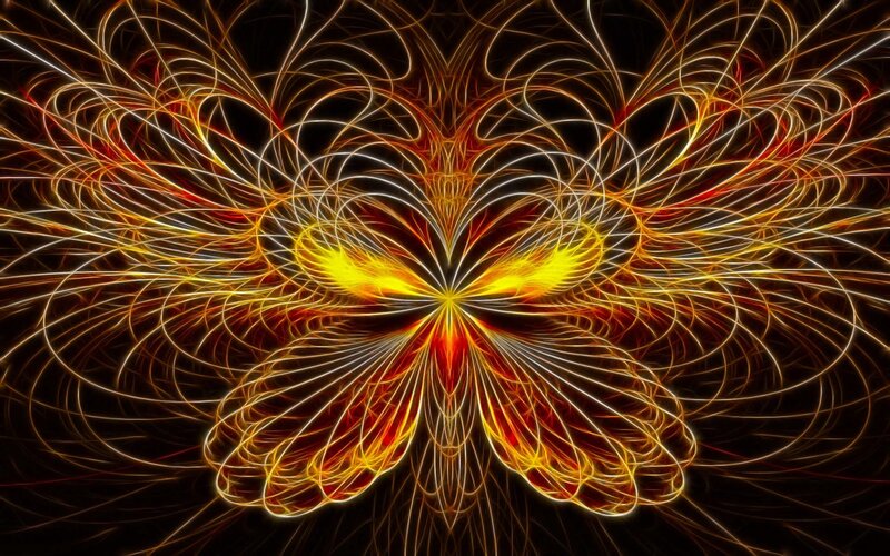 Fractal Butterfly Design — Yellow