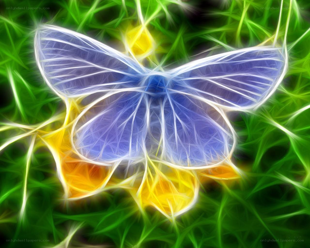 Fractal butterfly in grass