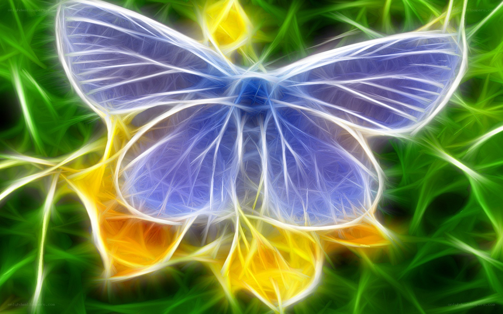 fractal butterfly in grass