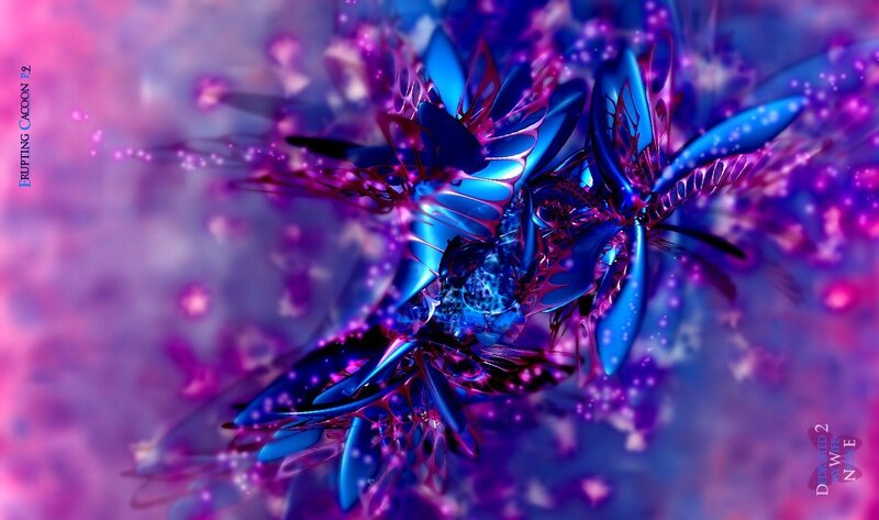 Fractal butterfly in purple and blue