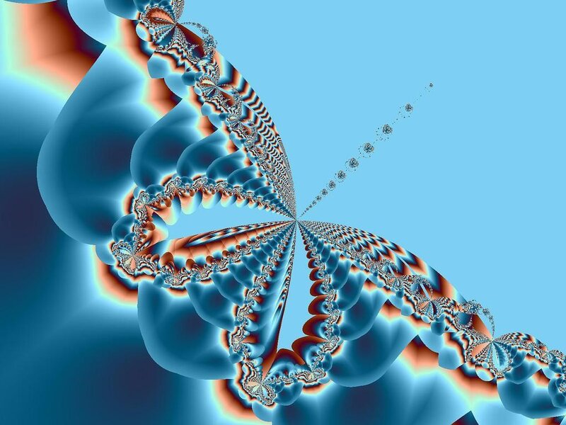 Fractal Butterfly Pattern — Blue, Calm