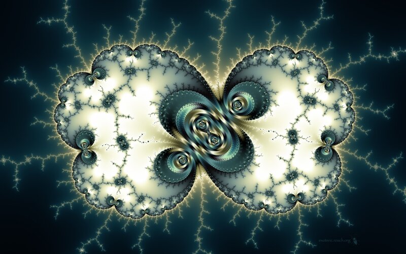 Fractal Butterfly Pattern — Blue, Dramatic